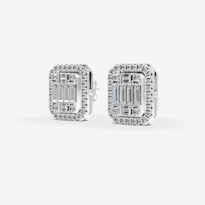Mirage Emerald-cut 0.5 Carat Look Diamond Stud Earrings