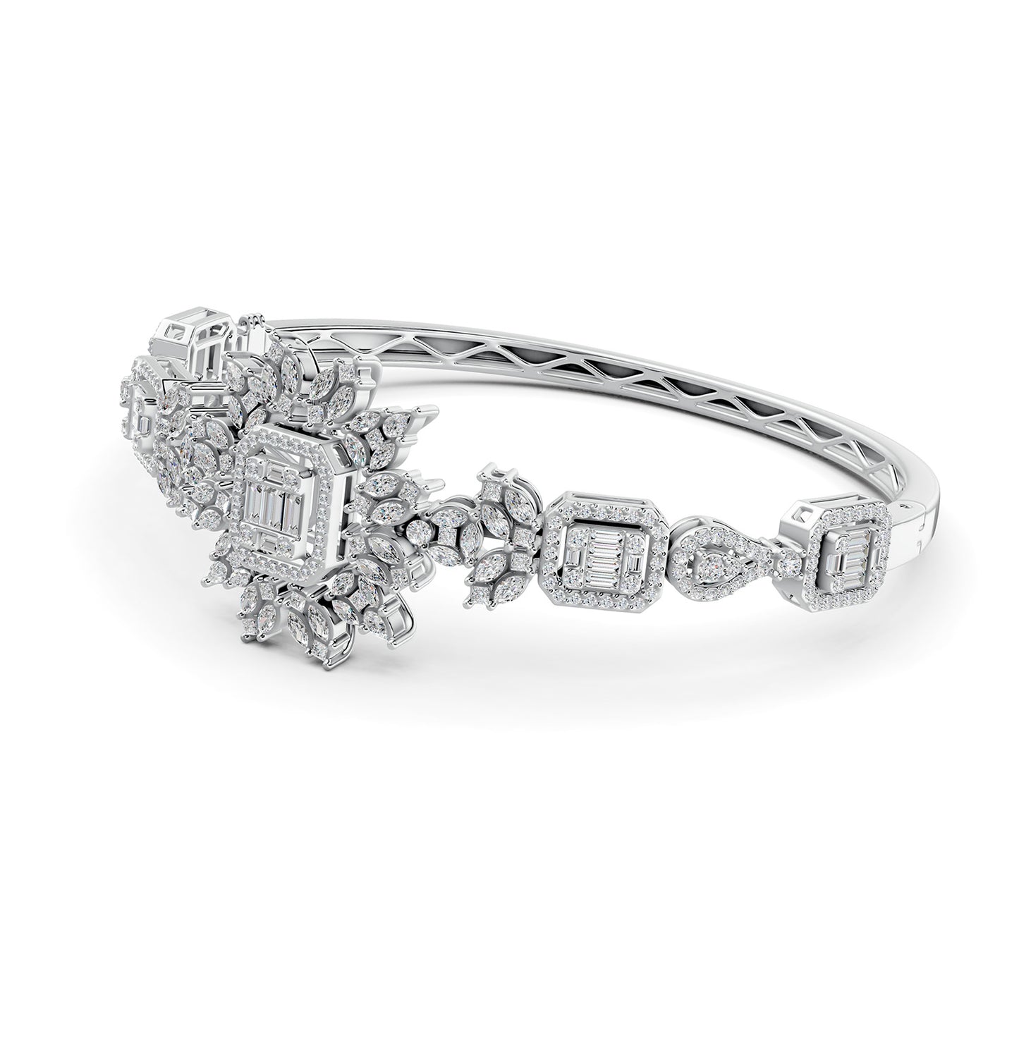 Red Carpet Diamond Flower Bangle