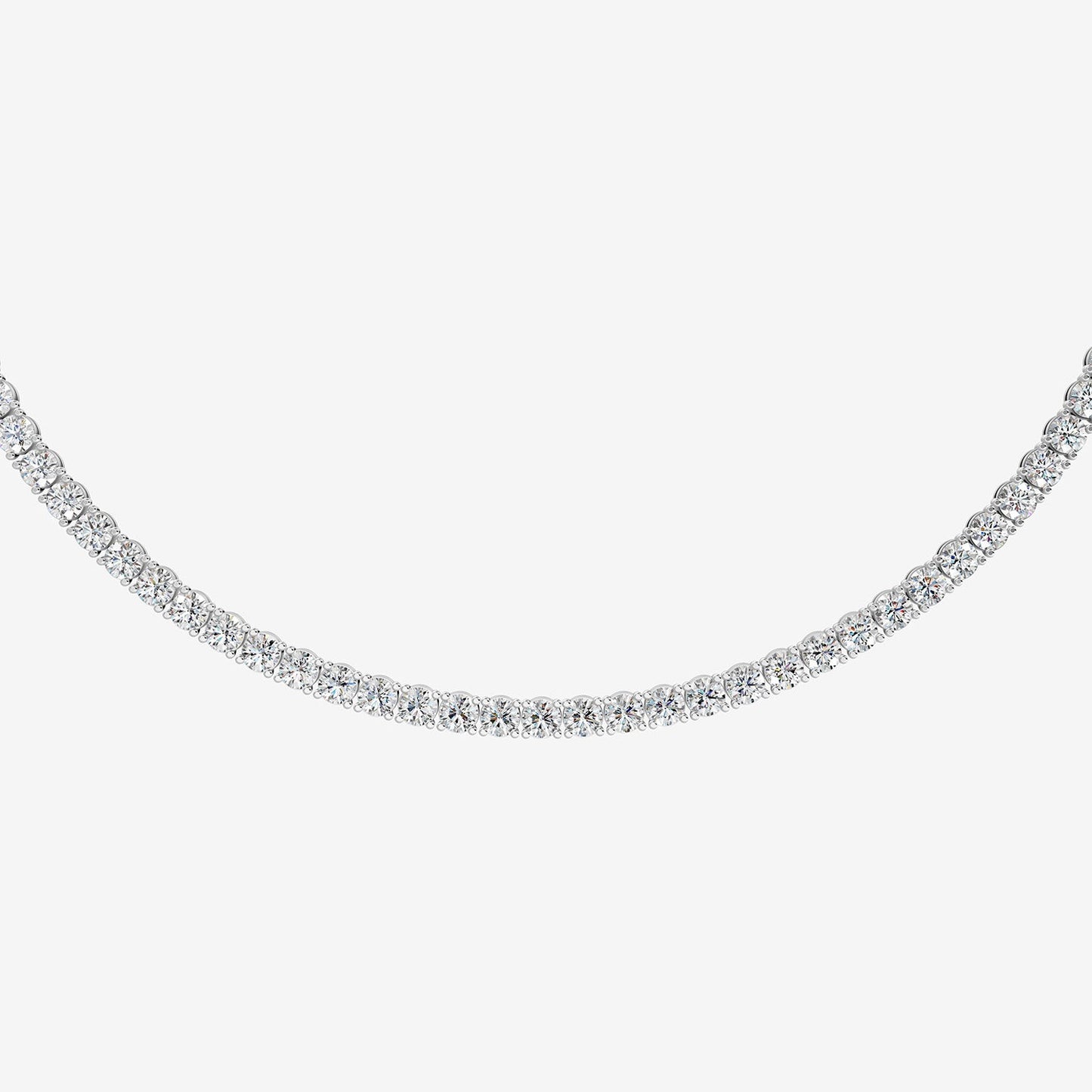 Graduated Classic 5 Carat Tennis Necklace in 18K White Gold
