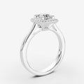 Halo Cushion Solitaire Ring in 18K White Gold
