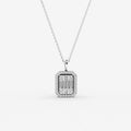Mirage 1.5 Ct Look Emerald Cut Diamond Pendant in 18K White Gold