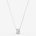 Classic Radiant Solitaire Pendant in 18K White Gold