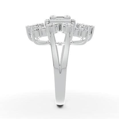 Red Carpet White Gold Diamond Sunburst Ring - Regular