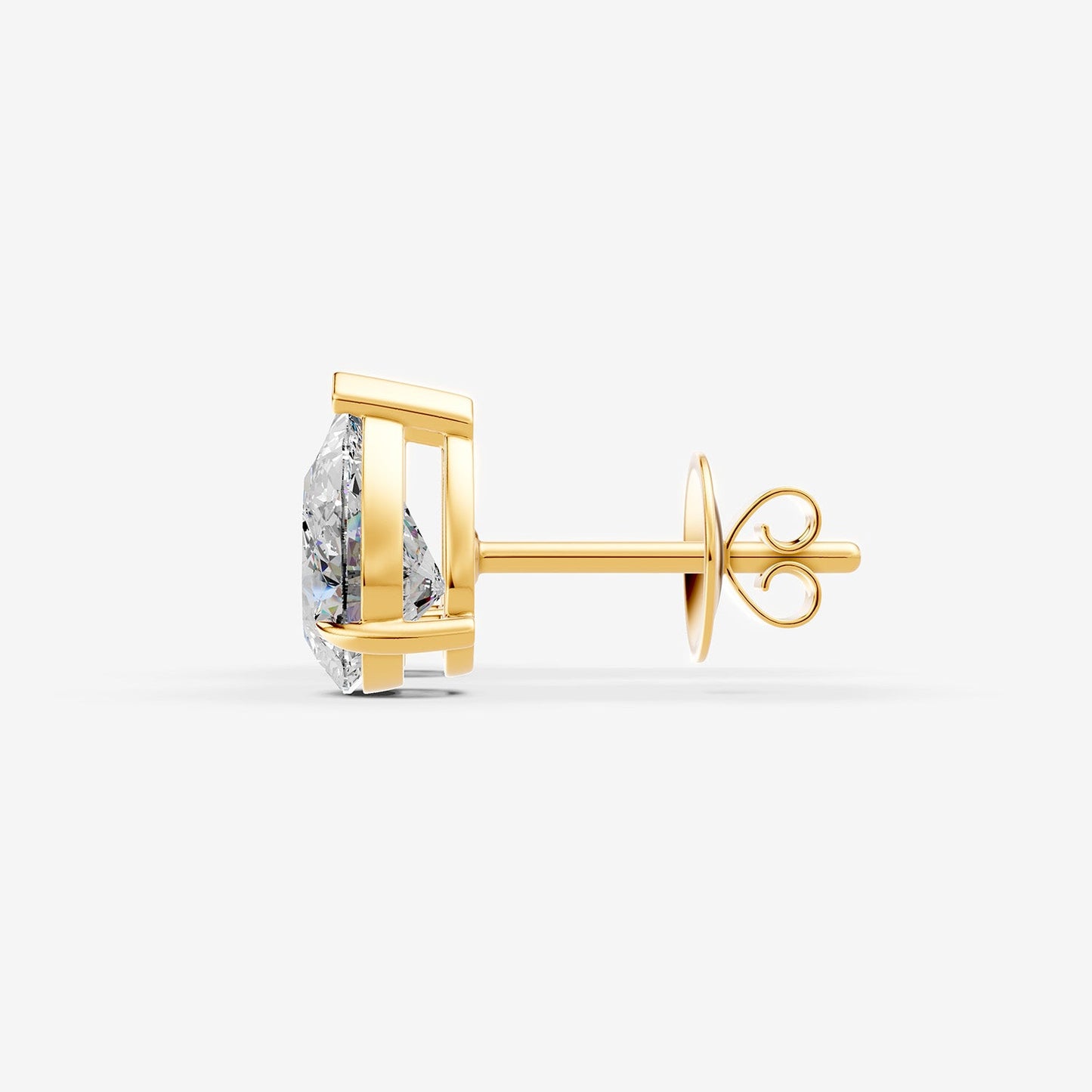 Classic Pear Solitaire Earrings in 18K Yellow Gold
