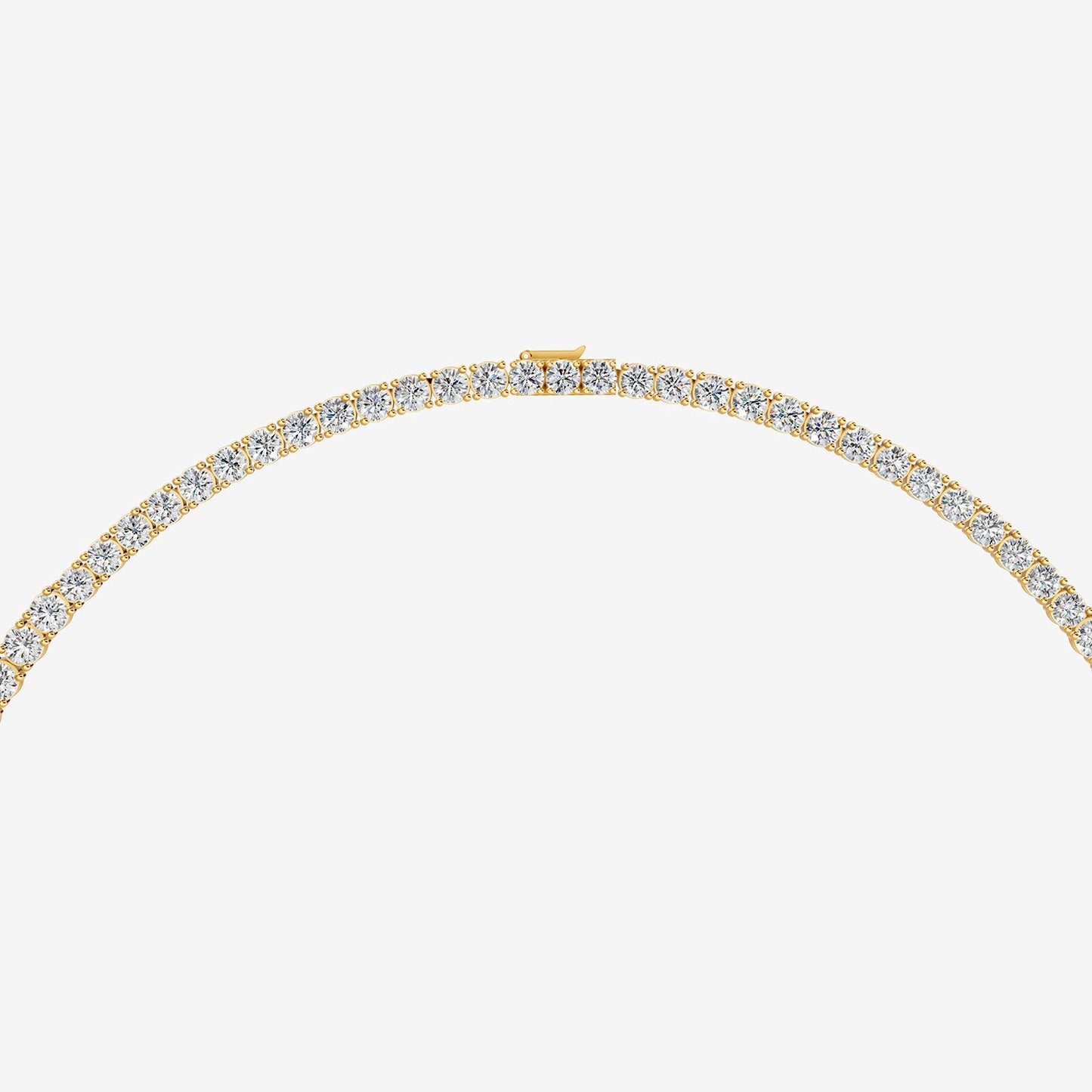 Graduated Classic 15 Carat Tennis Necklace in 18K Yellow Gold