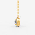 Halo Round Solitaire Pendant in 18K Yellow Gold
