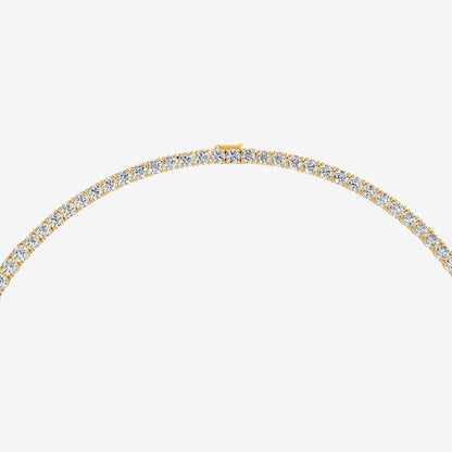 Graduated Classic 10 Carat Tennis Necklace in 18K Yellow Gold