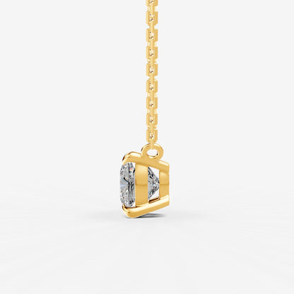 Classic Cushion Solitaire Pendant in 18K Yellow Gold