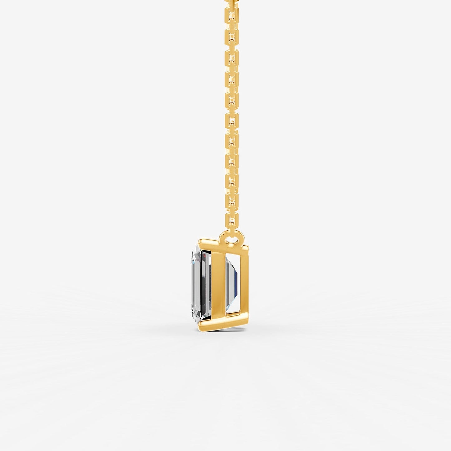 Classic Emerald Solitaire Pendant in 18K Yellow Gold