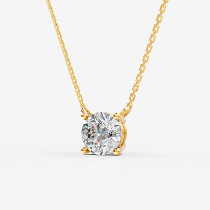 Classic Round Solitaire Pendant in 18K Yellow Gold