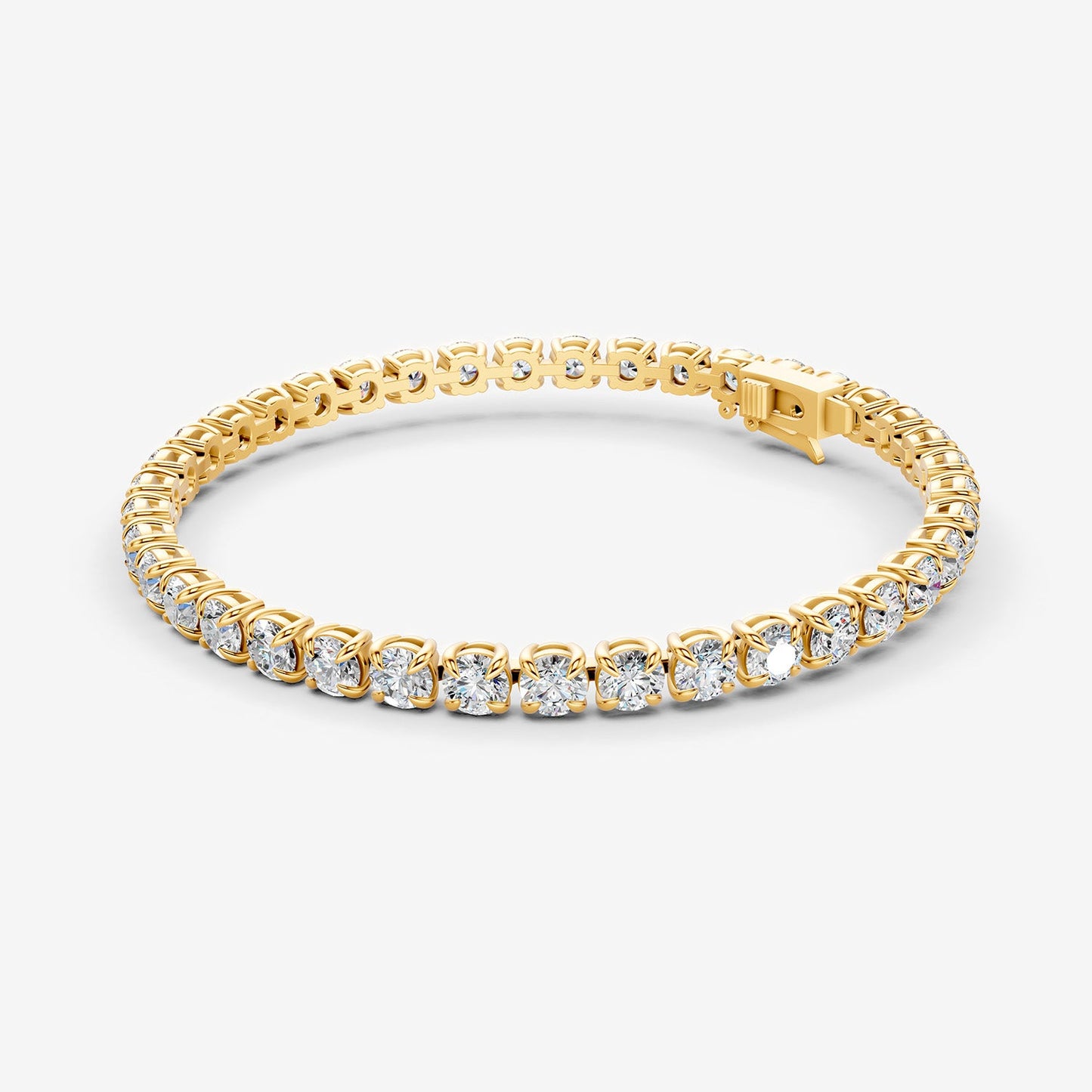Classic 15 Carat Tennis Bracelet in 18K Yellow Gold