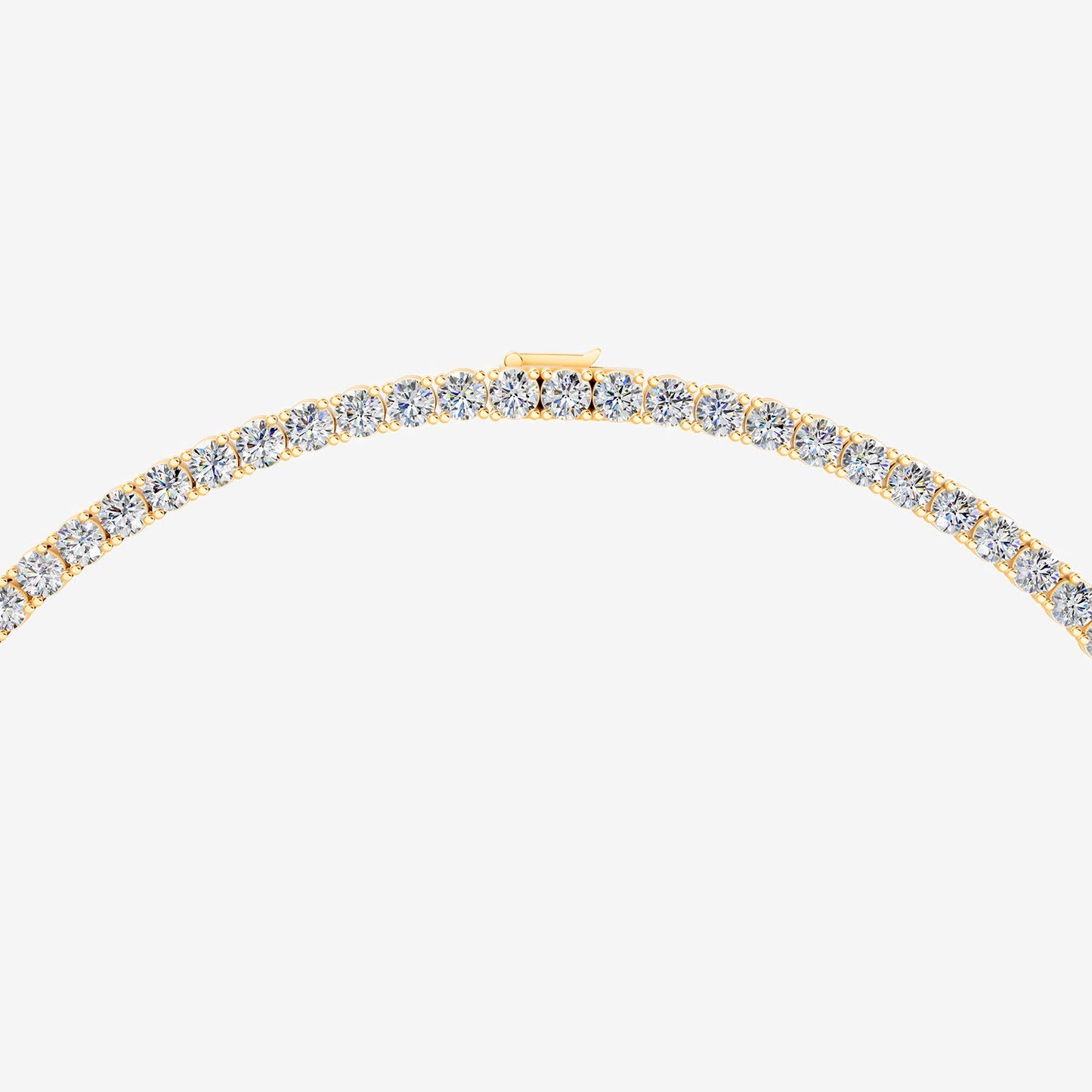 Graduated Classic 7.5 Carat Tennis Necklace in 18K Yellow Gold
