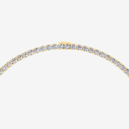 Graduated Classic 7.5 Carat Tennis Necklace in 18K Yellow Gold