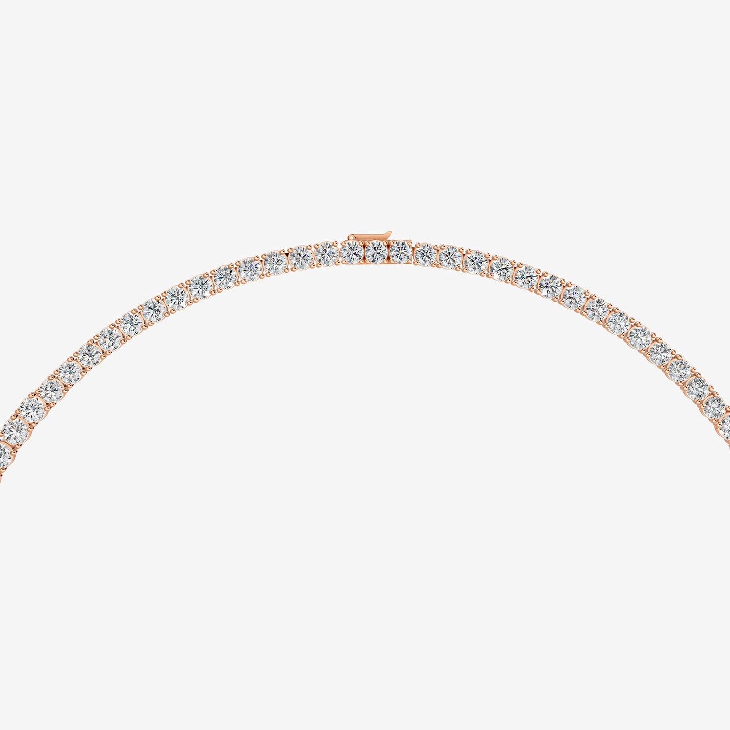 Graduated Classic 10 Carat Tennis Necklace in 18K Rose Gold