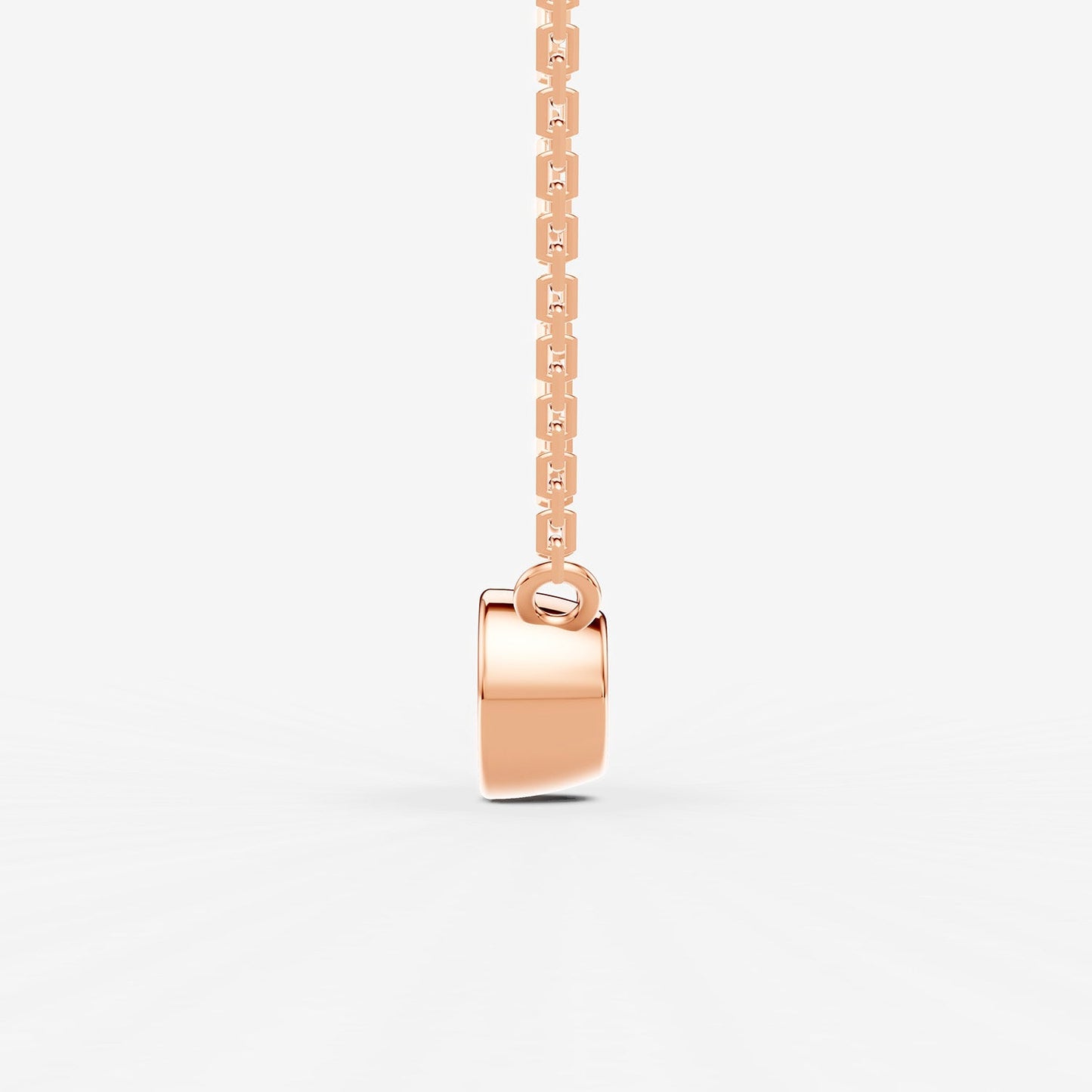 Bezel Round Solitaire Pendant in 18K Rose Gold