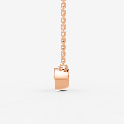 Bezel Round Solitaire Pendant in 18K Rose Gold