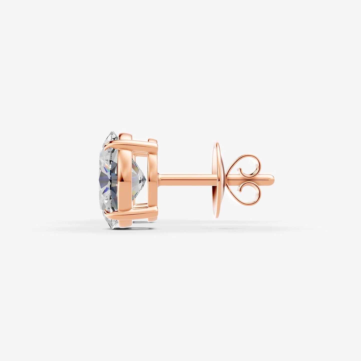 Classic Oval Solitaire Earrings in 18K Rose Gold