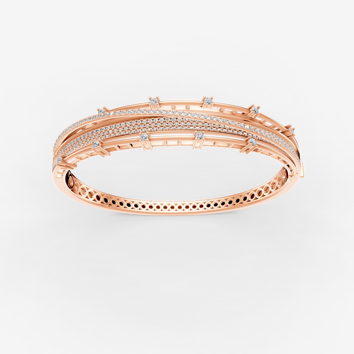 Diamond bangle in rose gold – LialiJewellery - Main Image