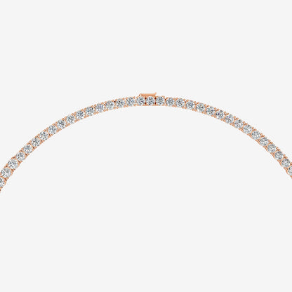 Graduated Classic 15 Carat Tennis Necklace in 18K Rose Gold