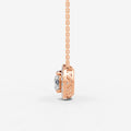 Halo Round Solitaire Pendant in 18K Rose Gold
