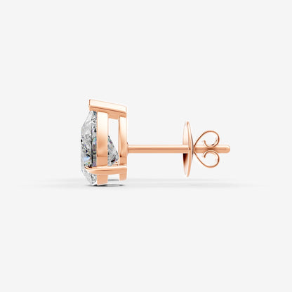 Classic Pear Solitaire Earrings in 18K Rose Gold