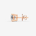 Classic Round Solitaire Earrings in 18K Rose Gold