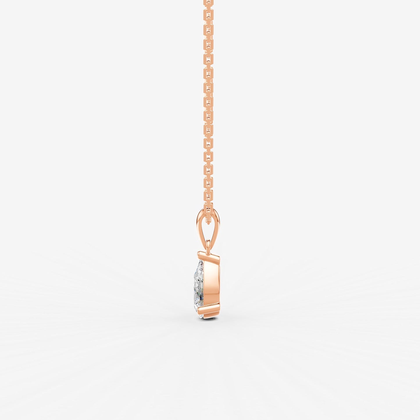 Classic Pear Solitaire Pendant in 18K Rose Gold