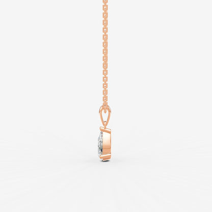 Classic Pear Solitaire Pendant in 18K Rose Gold