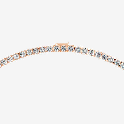 Non Graduated Classic 12 Carat Tennis Necklace in 18K Rose Gold