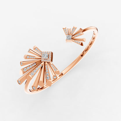 Carine Twin Starburst Diamond Bangle - Large