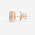Classic Radiant Solitaire Earrings in 18K Rose Gold