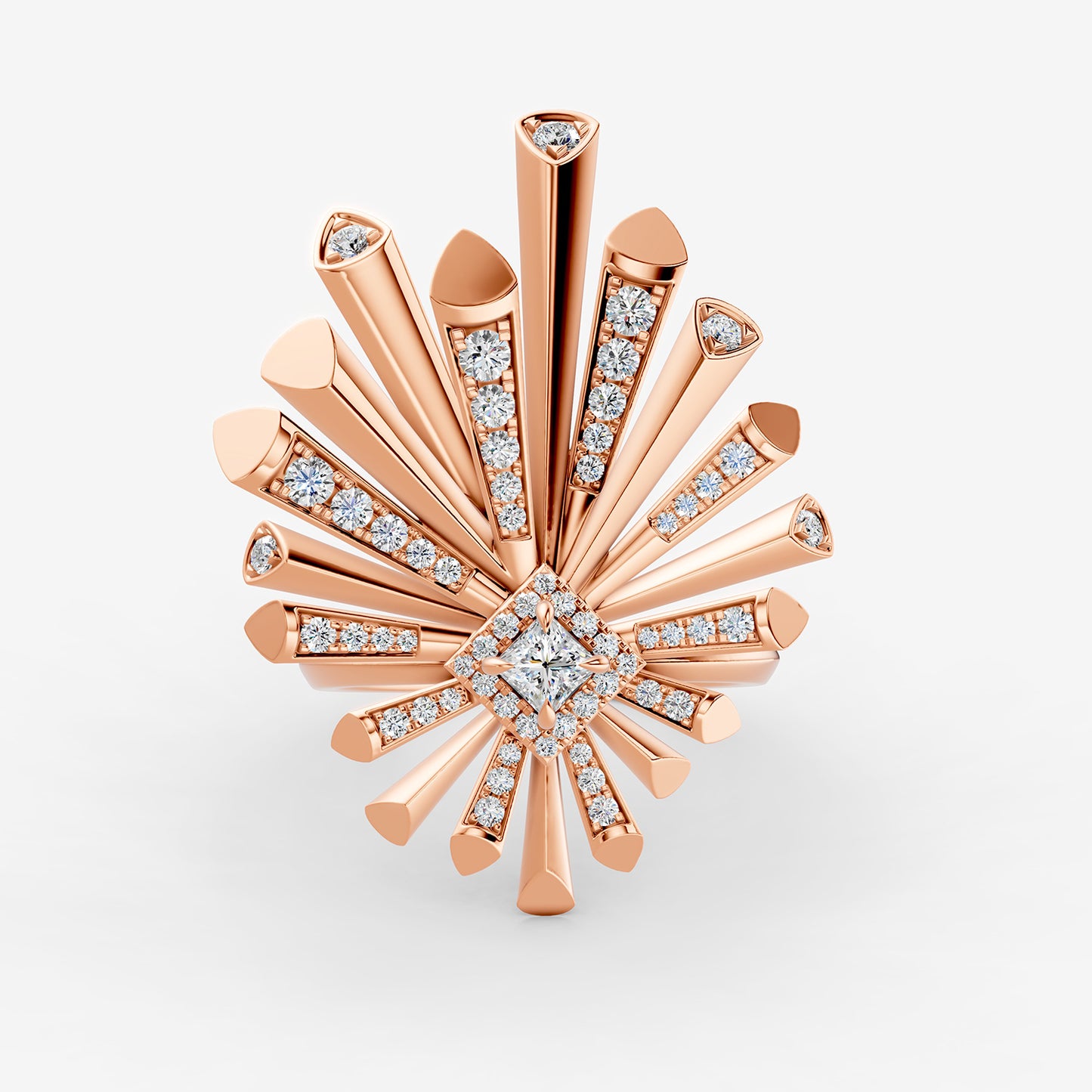 Carine Single Starburst Diamond Ring