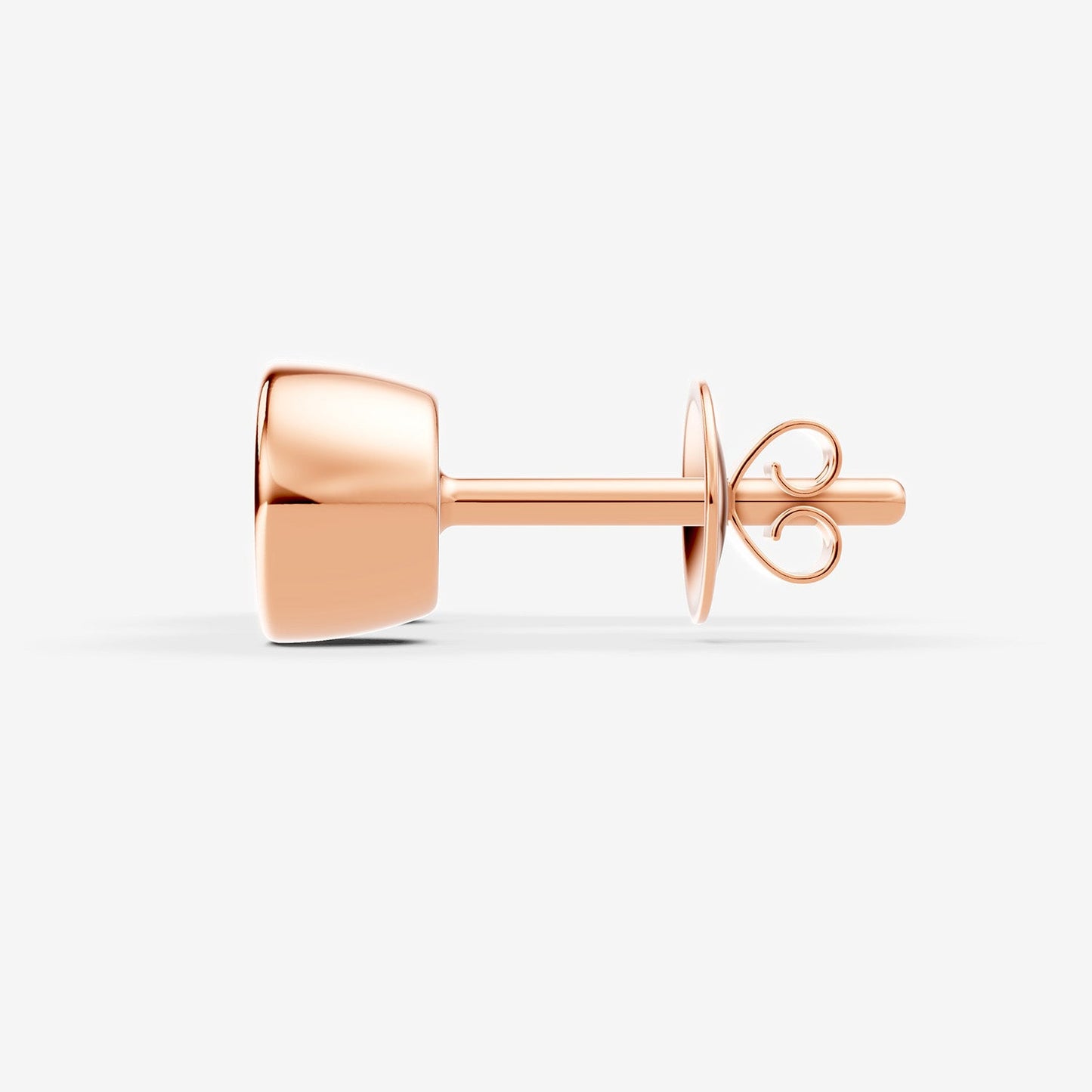 Bezel Round Solitaire Earrings in 18K Rose Gold