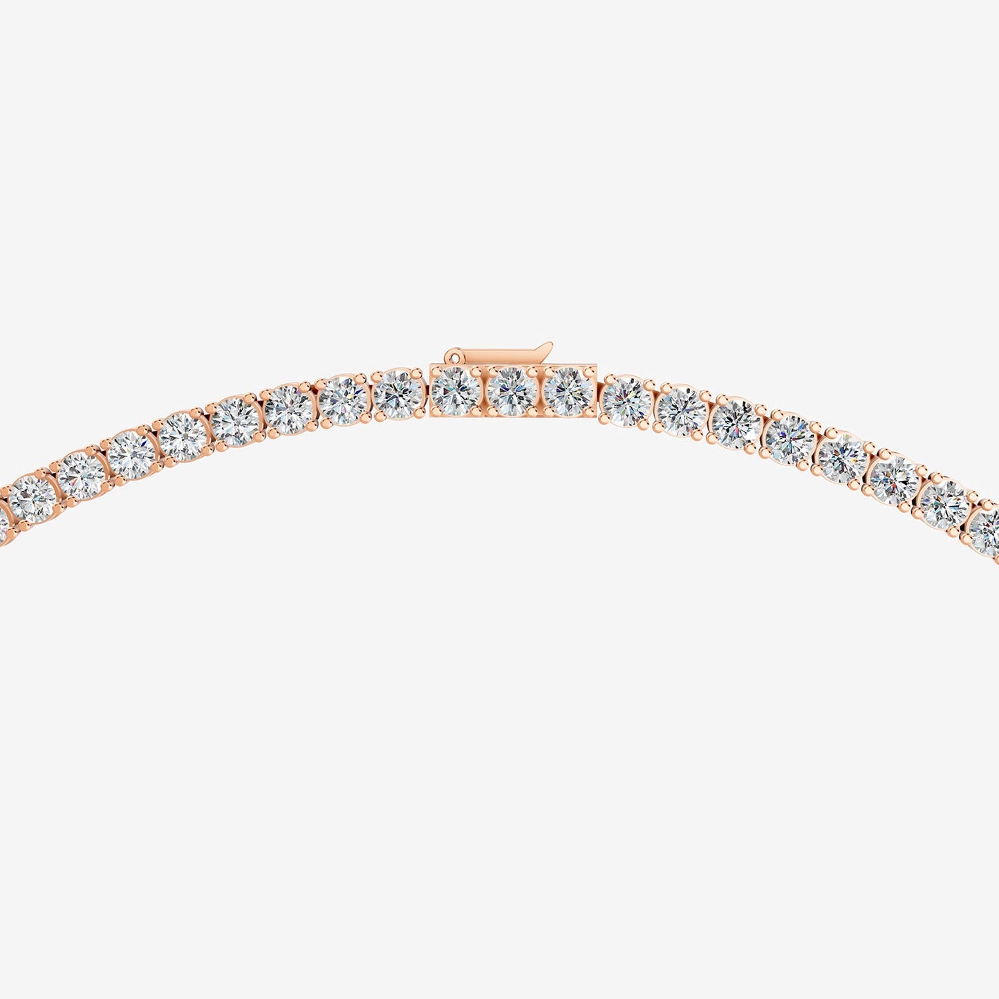Non Graduated Classic 27 Carat Tennis Necklace in 18K Rose Gold