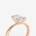 Classic Radiant Solitaire Ring in 18K Rose Gold