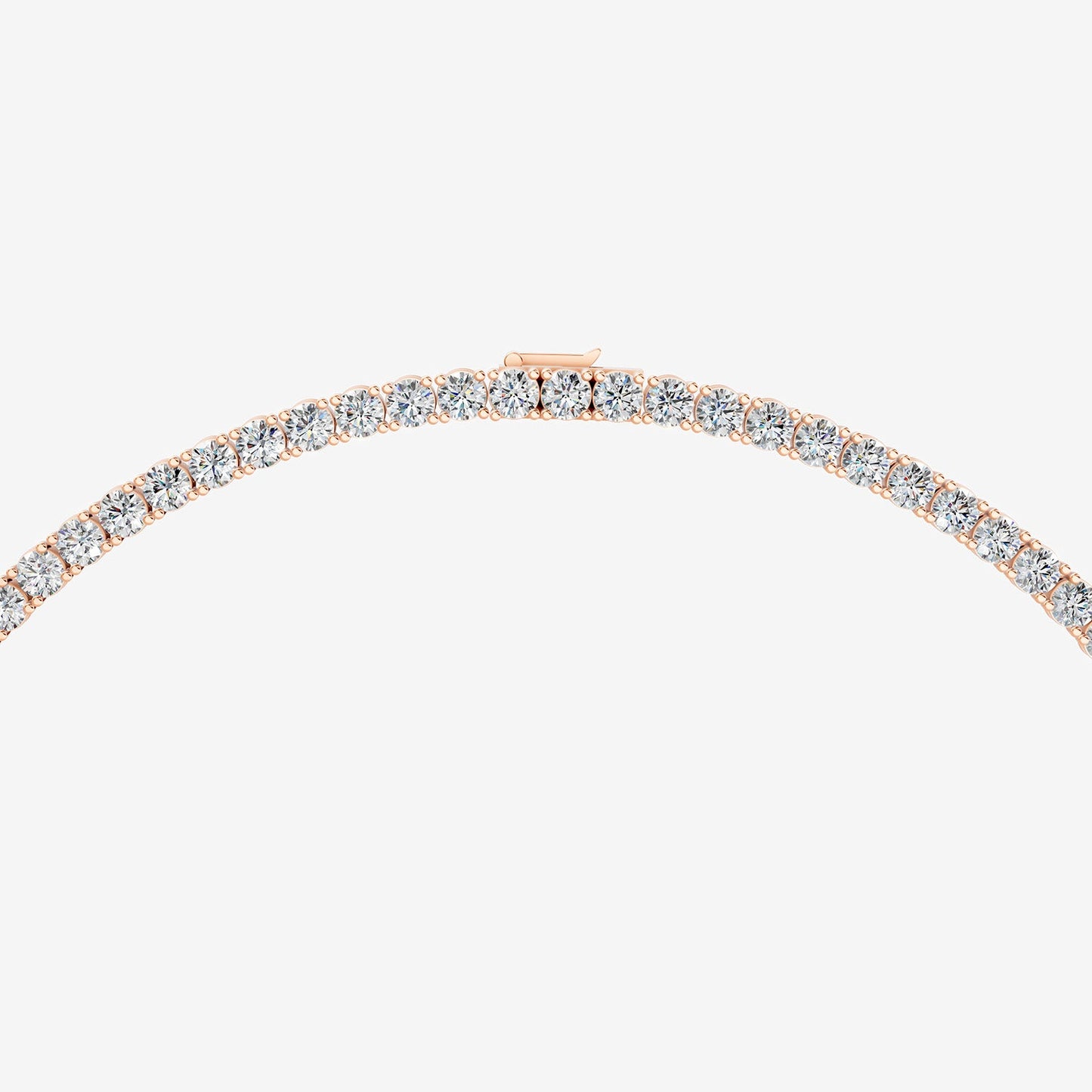 Graduated Classic 5 Carat Tennis Necklace in 18K Rose Gold