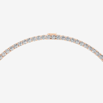 Graduated Classic 5 Carat Tennis Necklace in 18K Rose Gold