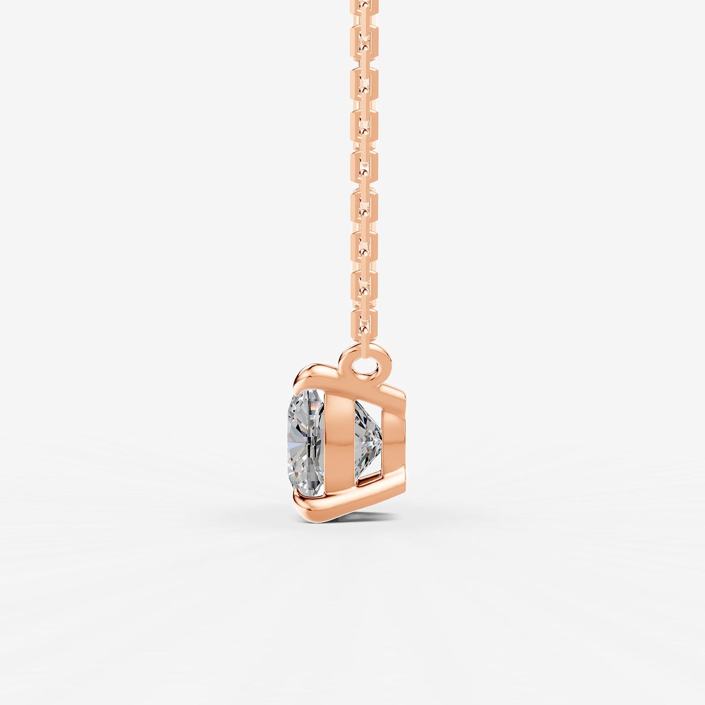 Classic Cushion Solitaire Pendant in 18K Rose Gold