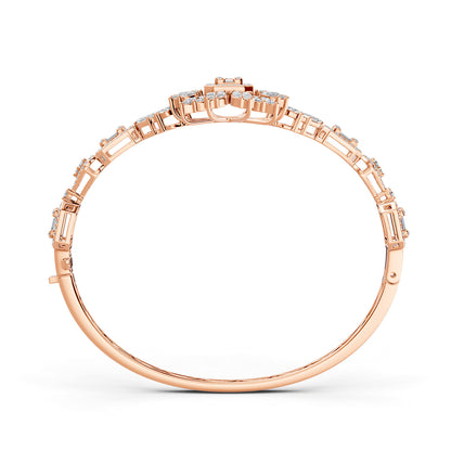 Red Carpet Diamond Flower Bangle 18K Rose Gold