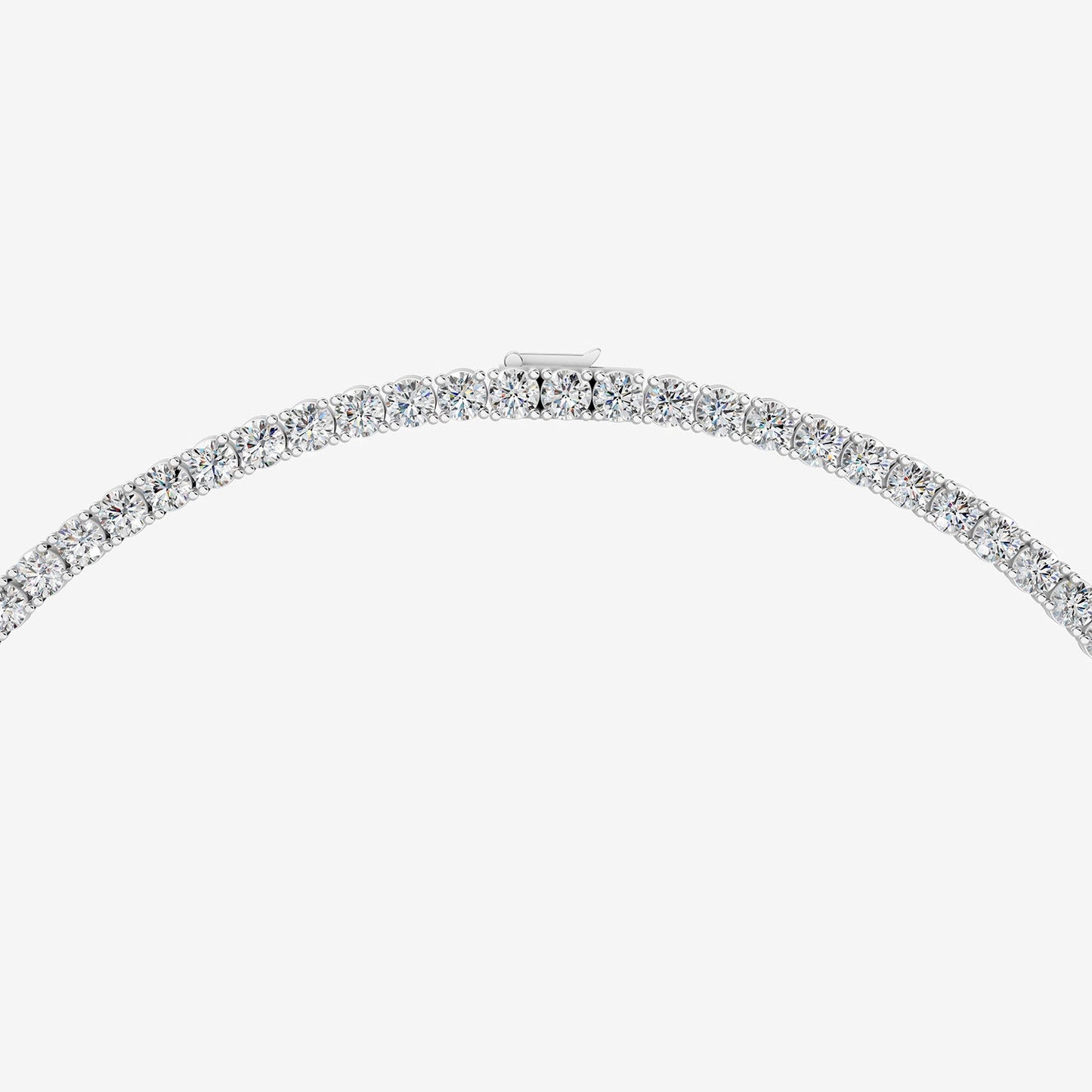 Graduated Classic 5 Carat Tennis Necklace in 18K White Gold