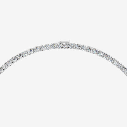 Graduated Classic 5 Carat Tennis Necklace in 18K White Gold