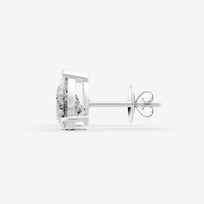 Classic Pear Solitaire Earrings in 18K White Gold
