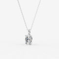Classic Oval Solitaire Pendant in 18K White Gold