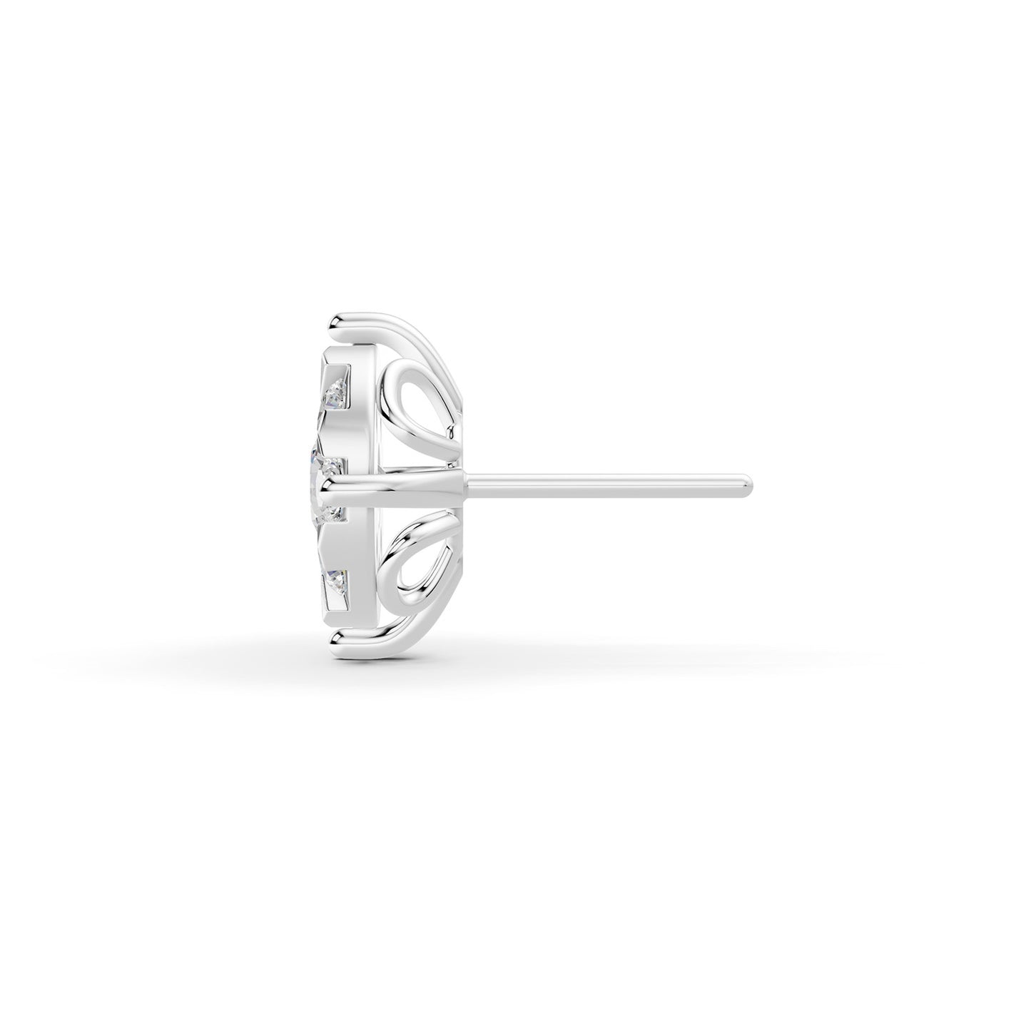 Mirage Round 1.5 Ct Look Diamond Stud Earrings in 18K Gold