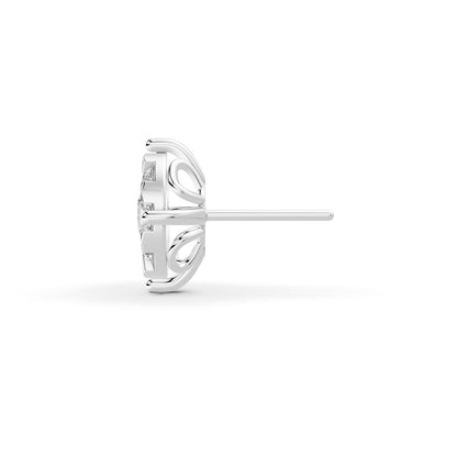 Mirage Round 1 Ct Look Diamond Stud Earrings in 18K Gold