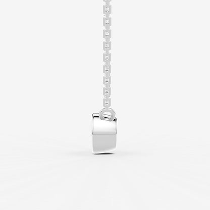 Bezel Round Solitaire Pendant in 18K White Gold
