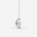 Halo Round Solitaire Pendant in 18K White Gold