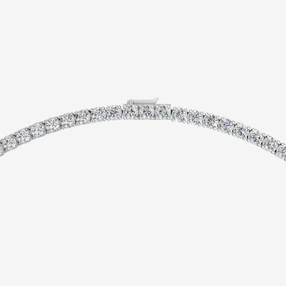 Non Graduated Classic 20 Carat Tennis Necklace in 18K White Gold
