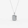 Mirage 1.5 Ct Look Emerald Cut Diamond Pendant in 18K White Gold