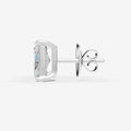 Classic Radiant Solitaire Earrings in 18K White Gold